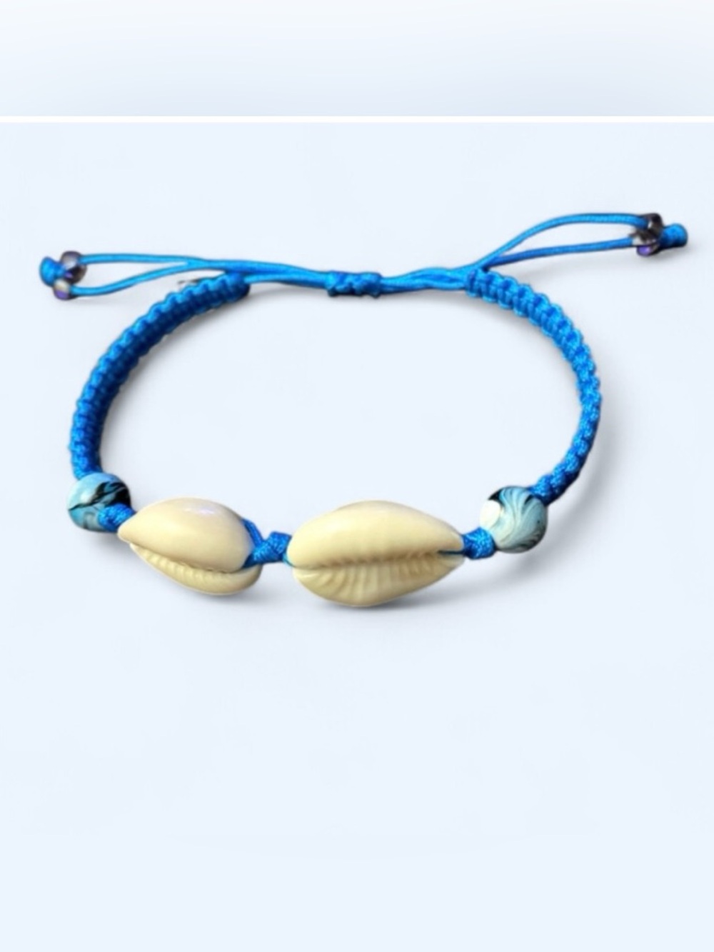 Blue Natural Shell friendship Macramé knotted Women’s Bracelet